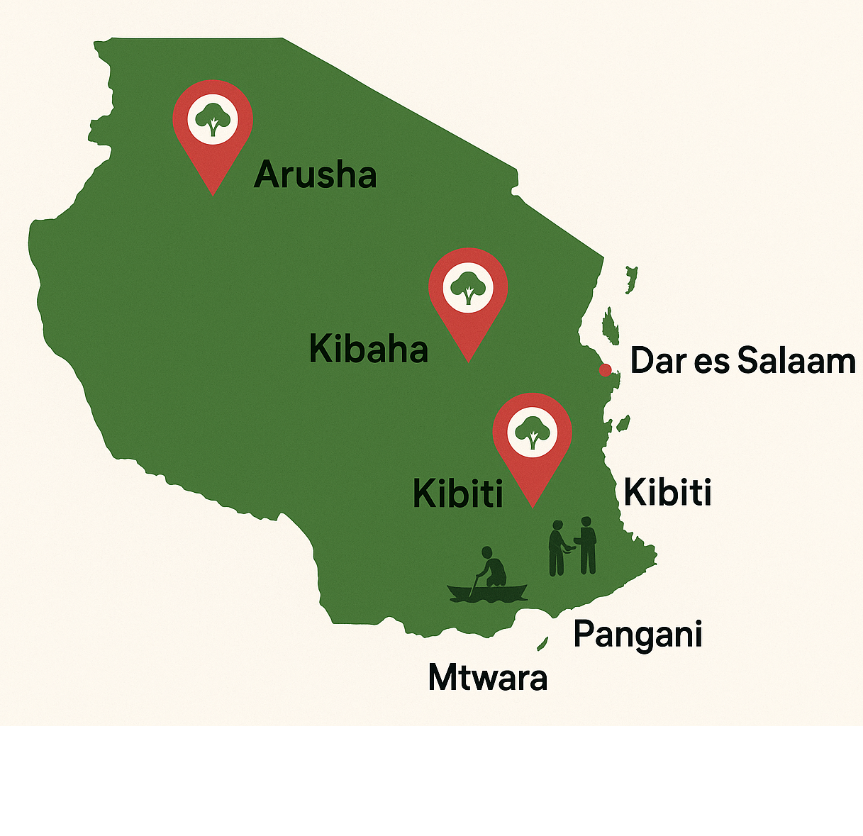 Map showing project areas